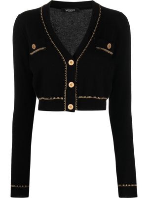 Versace V-neck cropped cardigan - Black
