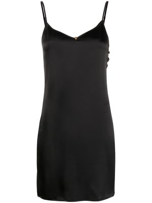 Versace V-neck silk slip dress - Black
