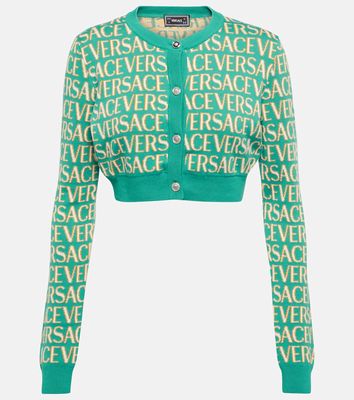Versace Versace Allover cotton-blend cropped cardigan