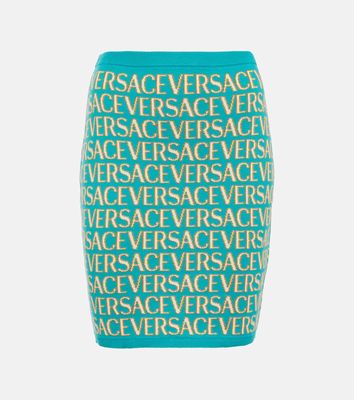 Versace Versace Allover cotton-blend miniskirt