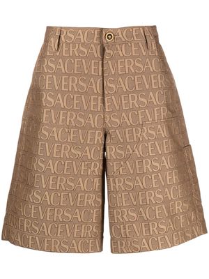 Versace Versace Allover-jacquard bermuda shorts - Brown