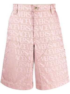 Versace Versace Allover-jacquard bermuda shorts - Pink