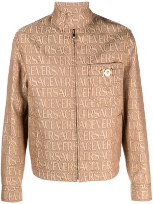 Versace Versace Allover-jacquard high-neck jacket - Brown