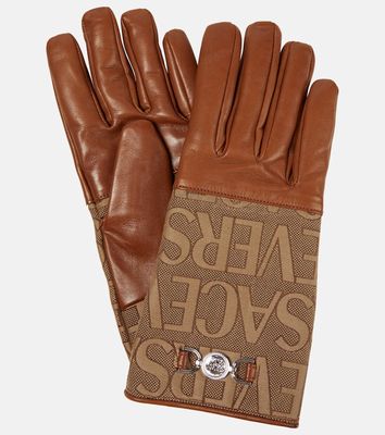 Versace Versace Allover leather gloves