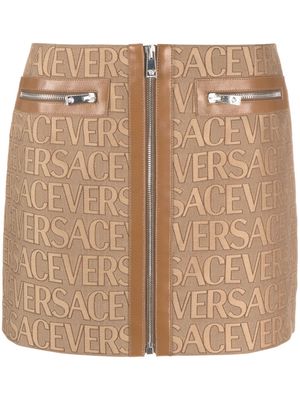 Versace Versace Allover miniskirt - Brown