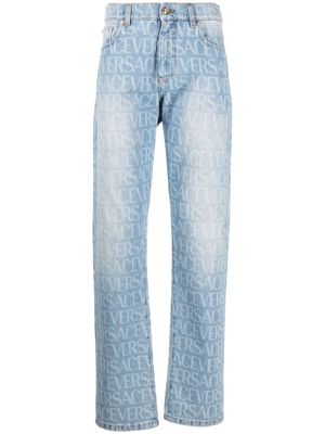 Versace Versace Allover straight-leg jeans - Blue