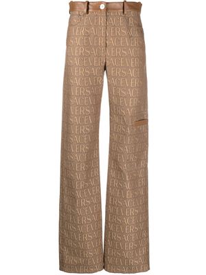 Versace Versace Allover straight-leg trousers - Brown