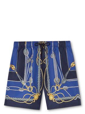Versace Versace Nautical-print swim shorts - Blue