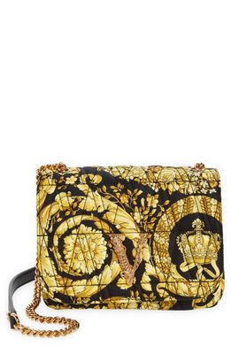 Versace Virtus Barocco Print Quilted Black and Gold Silk Shoulder Bag –  Queen Bee of Beverly Hills