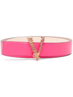 Versace Virtus Crystal leather belt - Pink