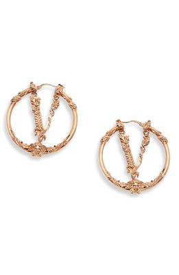 Versace Virtus Hoop Earrings in Versace Gold