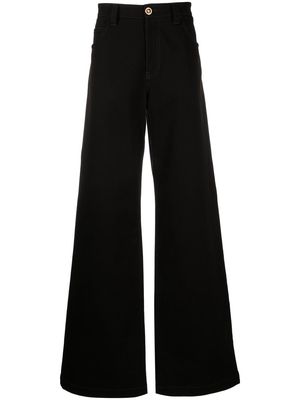 Versace wide-leg cotton trousers - Black