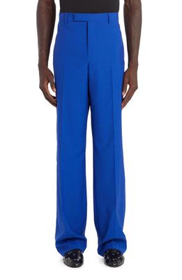 Versace Wool & Silk Formal Pants in Electric Blue