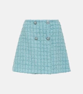 Versace Wool-blend bouclé tweed miniskirt
