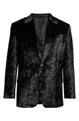 Versace Wrinkled Velvet Blazer in 1B000-Black