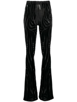 Versace zebra devoré-effect flared trousers - Black
