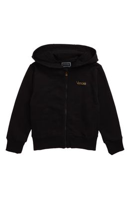 Versace Zip Hoodie in Black/Gold