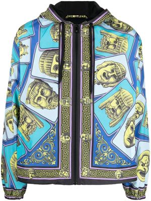 Versace zip-up printed jacket - Blue