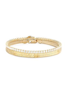 Versailles 2-Piece 14K Gold-Plated & Cubic Zirconia Bracelet Set