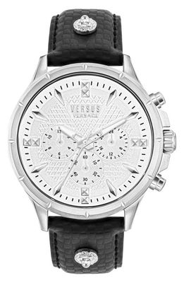 VERSUS Versace Chrono Lion Modern Chronograph Leather Strap Watch