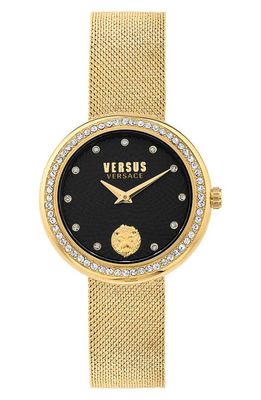 VERSUS Versace Lea Mesh Strap Watch, 35mm in Ip Yellow Gold/Black 