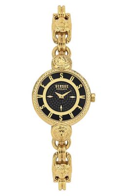 VERSUS Versace Les Docks Black Crystal Dial Bracelet Watch