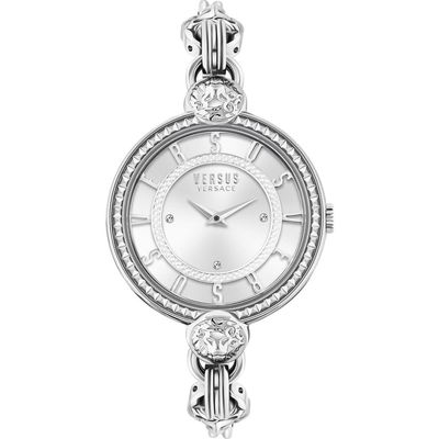 VERSUS Versace Les Docks Crystal Bracelet Watch, 36mm in Stainless Steel 