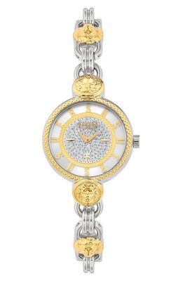 VERSUS Versace Les Docks Crystal Dial Two-Tone Bracelet Watch