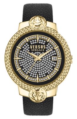 VERSUS Versace Mouffetard Leather Strap Watch