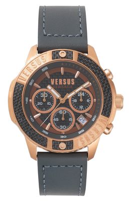 VERSUS Versace VERSUS by Versace Admiralty Chronograph Leather Strap Watch