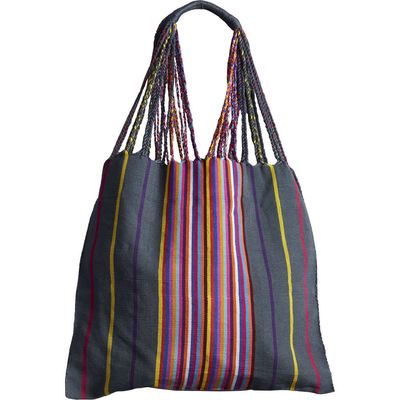 Verve Culture Chiapas Woven Hammock Market Bag in Grey 