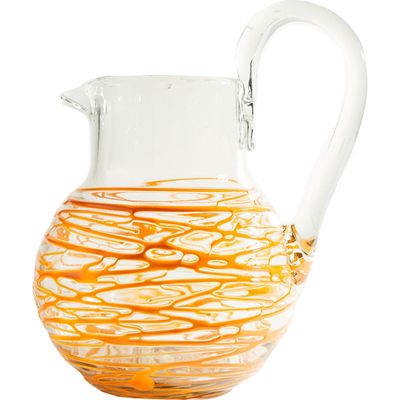 Verve Culture Handblown Glass Pitcher in Orange 