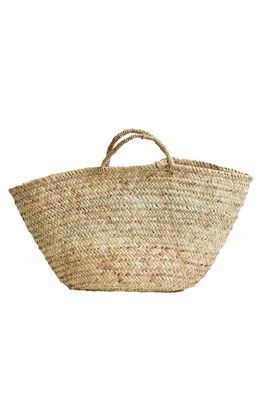 Verve Culture Moroccan Shopping Basket in Woven Palm Handle 