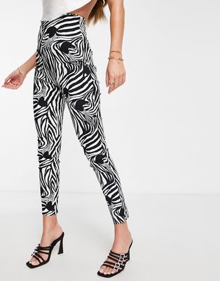 Vesper high waisted pants in zebra-Multi