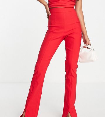 Vesper split front pants in red - part of a set