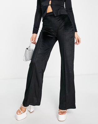 Vesper tailored velvet pants in black