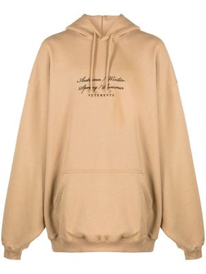 VETEMENTS 4 Seasons cotton hoodie - Brown