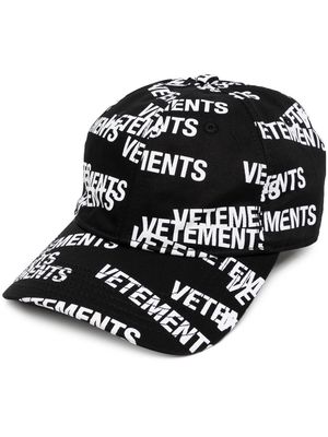 VETEMENTS all-over logo print cap - Black