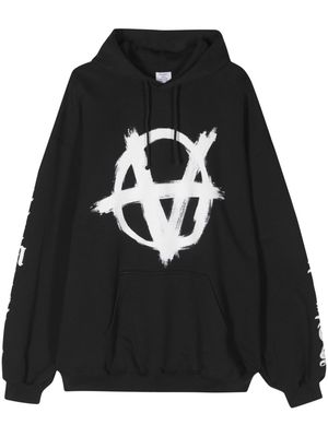 VETEMENTS Anarchy-print cotton hoodie - Black