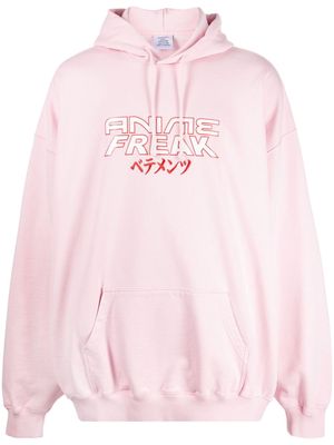VETEMENTS Anime Freak cotton-blend hoodie - Pink