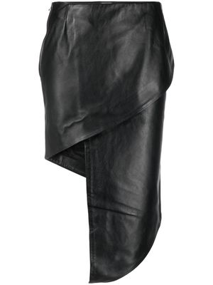 VETEMENTS asymmetric leather miniskirt - Black