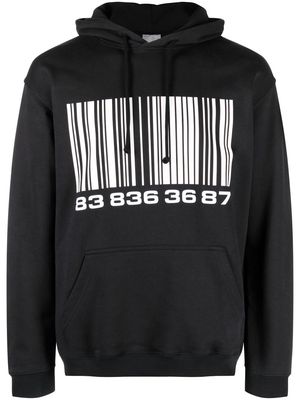 VETEMENTS Big-Barcode cotton hoodie - Black