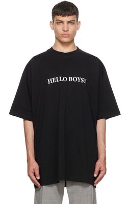 VETEMENTS Black 'Hello Boys' T-Shirt