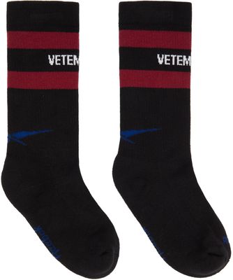 VETEMENTS Black Reebok Edition Logo Socks