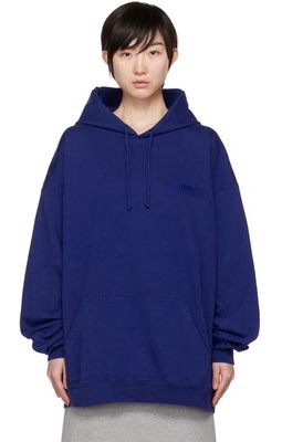 VETEMENTS Blue Embroidered Hoodie