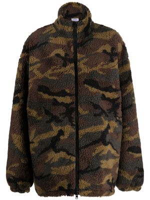 VETEMENTS camouflage-print fleece jacket - Green
