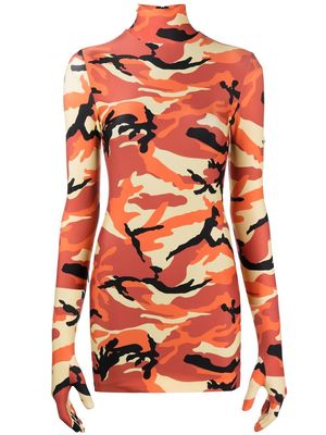 VETEMENTS camouflage-print minidress - Orange