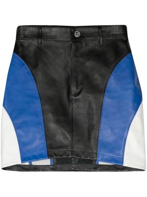 VETEMENTS colour-block leather miniskirt - Black