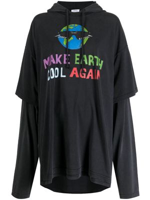 VETEMENTS Cool Earth cotton hoodie - Grey