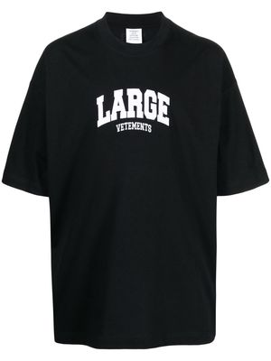VETEMENTS cotton slogan-print T-shirt - Black